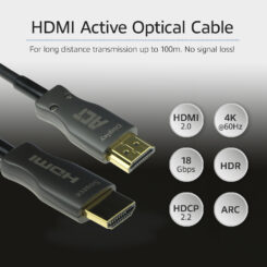 ACT 20 meter HDMI Premium 4K Active Optical Cable v2.0 HDMI-A male - HDMI-A male - Afbeelding 4