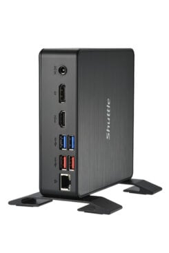 Shuttle XPC Nano PC NC40U7, Intel Core i7-1255U, 1x HDMI, 1x DP,1xUSB-C/DP, 6x USB3.2, 1x 2.5" bay, 2x M.2, 1x LAN, RAID, 24/7 permanent gebruik, incl. VESA & Stand