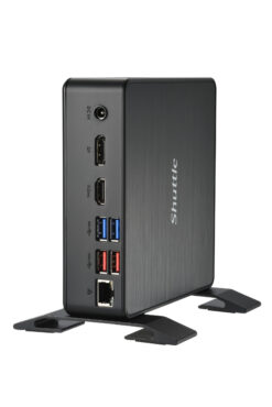 Shuttle XPC Nano PC NC40U7, Intel Core i7-1255U, 1x HDMI, 1x DP,1xUSB-C/DP, 6x USB3.2, 1x 2.5" bay, 2x M.2, 1x LAN, RAID, 24/7 permanent gebruik, incl. VESA & Stand
