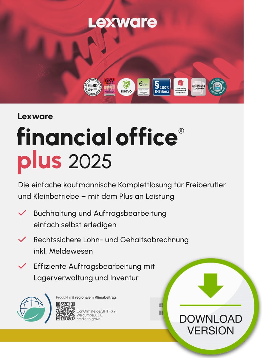 Lexware financial office plus 2025 "unbegrenzte Laufzeit" Download Boekhouding