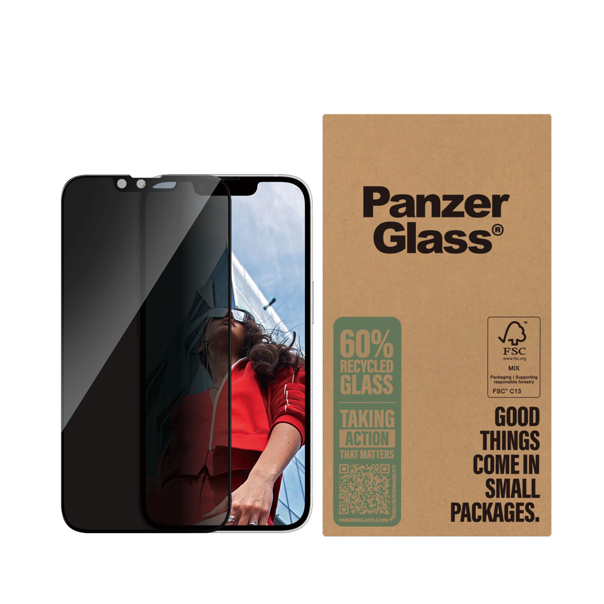 PanzerGlass ® 2-Way Privacy Screen Protector iPhone 17e | 16e | 14 | 13 | 13 Pro | Ultra-Wide Fit Doorzichtige schermbeschermer Apple 1 stuk(s) - Afbeelding 3