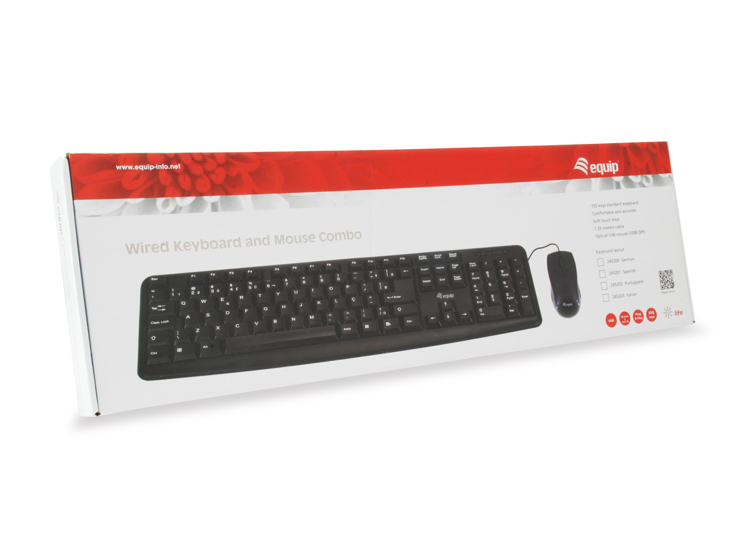 Equip 245200 toetsenbord Inclusief muis Kantoor USB QWERTZ Duits Zwart - Afbeelding 6