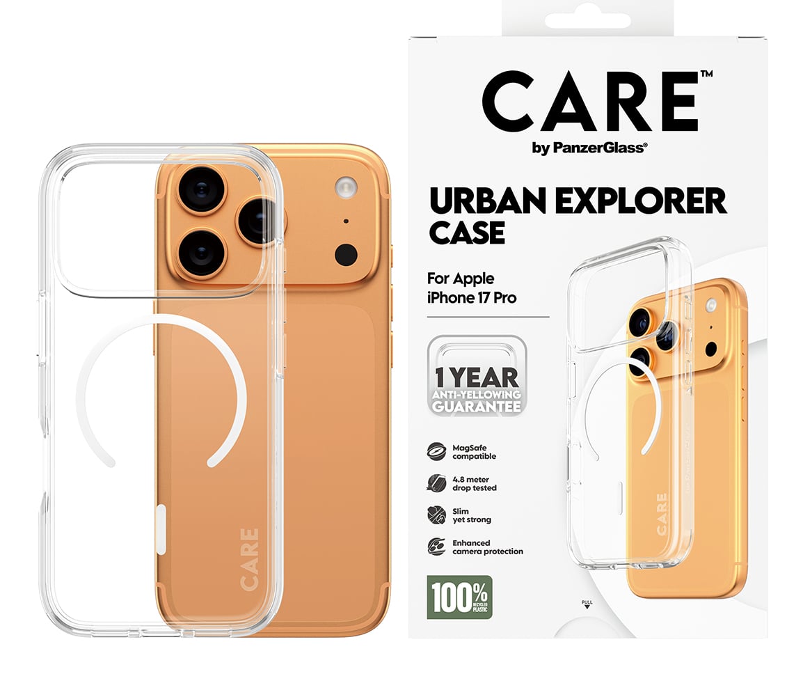 PanzerGlass CARE™ by ® Urban Explorer Case Transparent w. White MagSafe iPhone 17 Pro mobiele telefoon behuizingen Hoes Transparant - Afbeelding 3