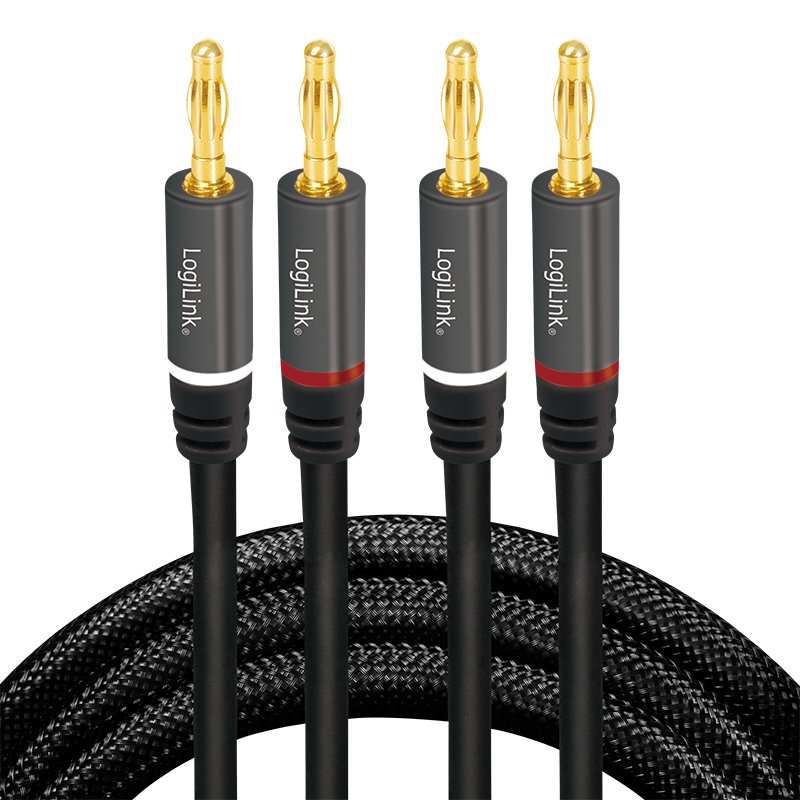 LogiLink CA1210 audio kabel 3 m 2 x Banaan Zwart - Afbeelding 3