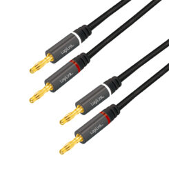 LogiLink CA1210 audio kabel 3 m 2 x Banaan Zwart - Afbeelding 2