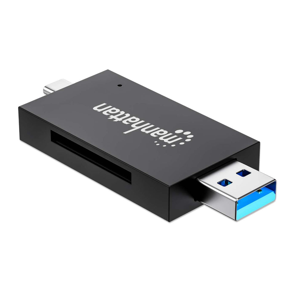 Manhattan 102735 geheugenkaartlezer USB 3.2 Gen 1 (3.1 Gen 1) Type-A/Type-C Zwart, Transparant - Afbeelding 4