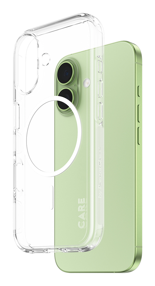 PanzerGlass CARE by ® Flagship Case Transparent Urban Explorer w. White MagSafe iPhone 17 mobiele telefoon behuizingen Hoes Transparant