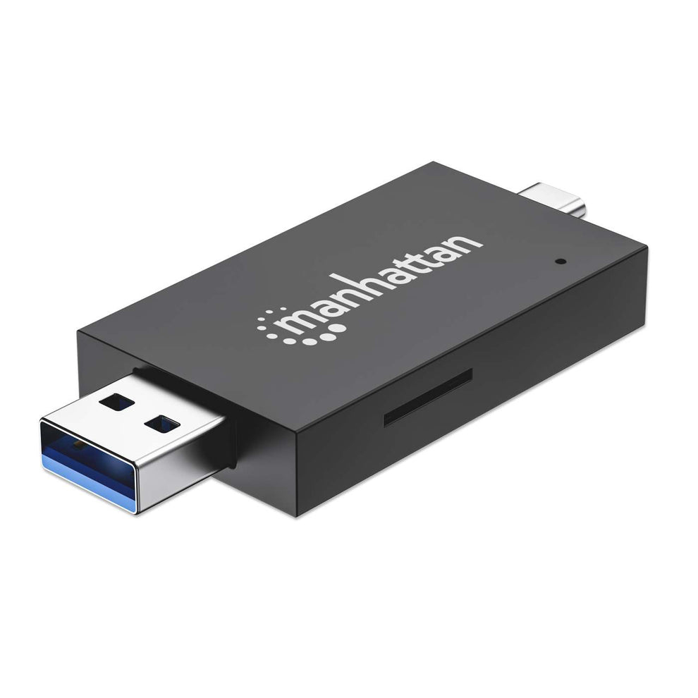 Manhattan 102735 geheugenkaartlezer USB 3.2 Gen 1 (3.1 Gen 1) Type-A/Type-C Zwart, Transparant - Afbeelding 2