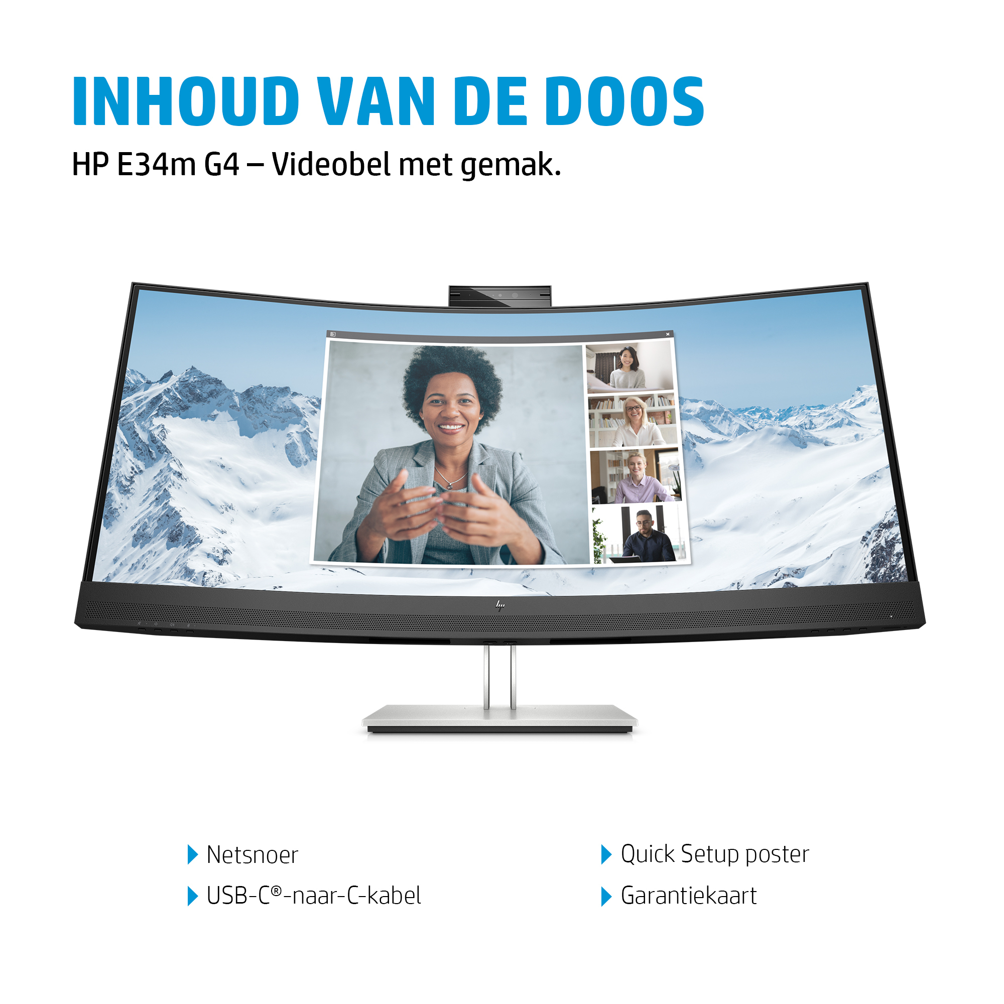 HP E34m G4 WQHD Curved USB-C conferentiemonitor - Afbeelding 16