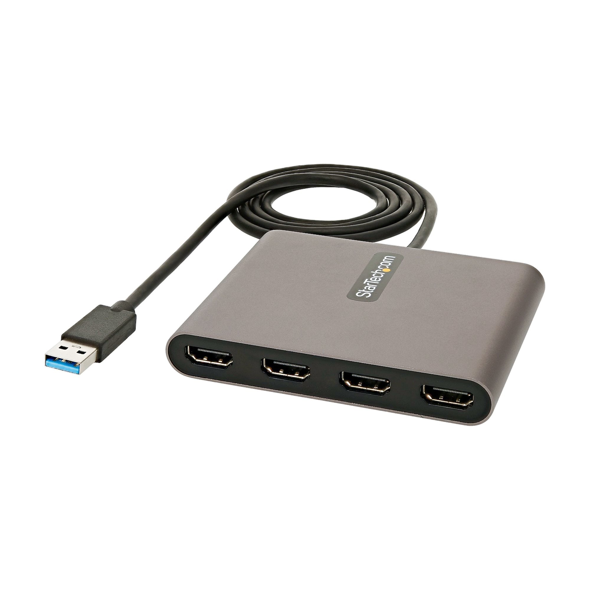 StarTech.com USB 3.0 naar 4x HDMI Adapter, Externe Video & Grafische Kaart, USB Type-A naar Quad HDMI Display Adapter Dongle, 1080p 60Hz, Multi Monitor USB A naar HDMI Converter, Enkel Windows - Afbeelding 2
