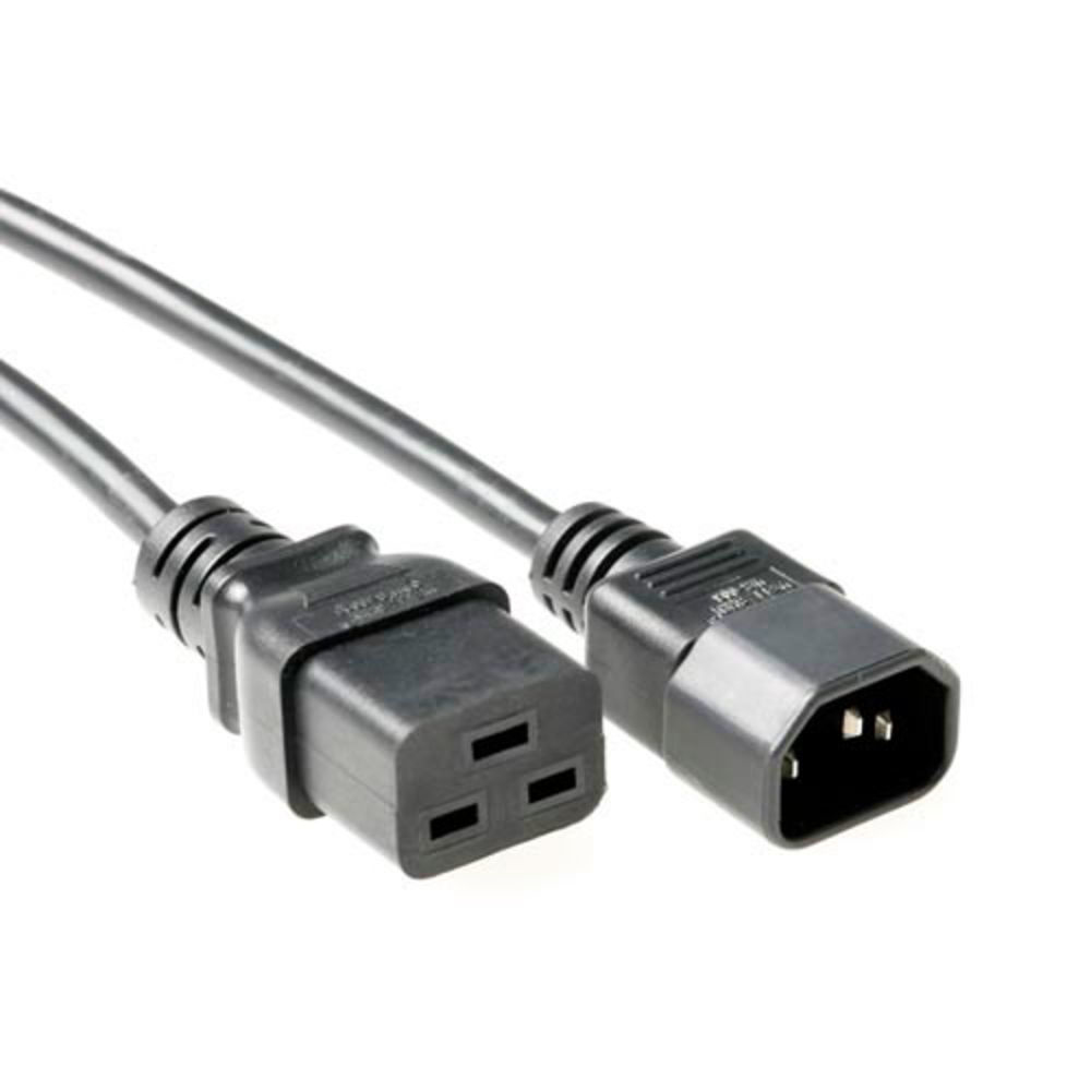 ACT Netsnoer C14 - C19 zwart 0,5 m
