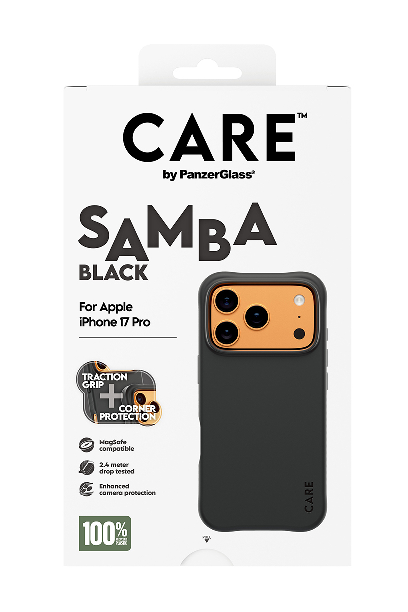 PanzerGlass CARE by ® Fashionable Case Samba Black w. MagSafe iPhone 17 Pro mobiele telefoon behuizingen Hoes Zwart - Afbeelding 4