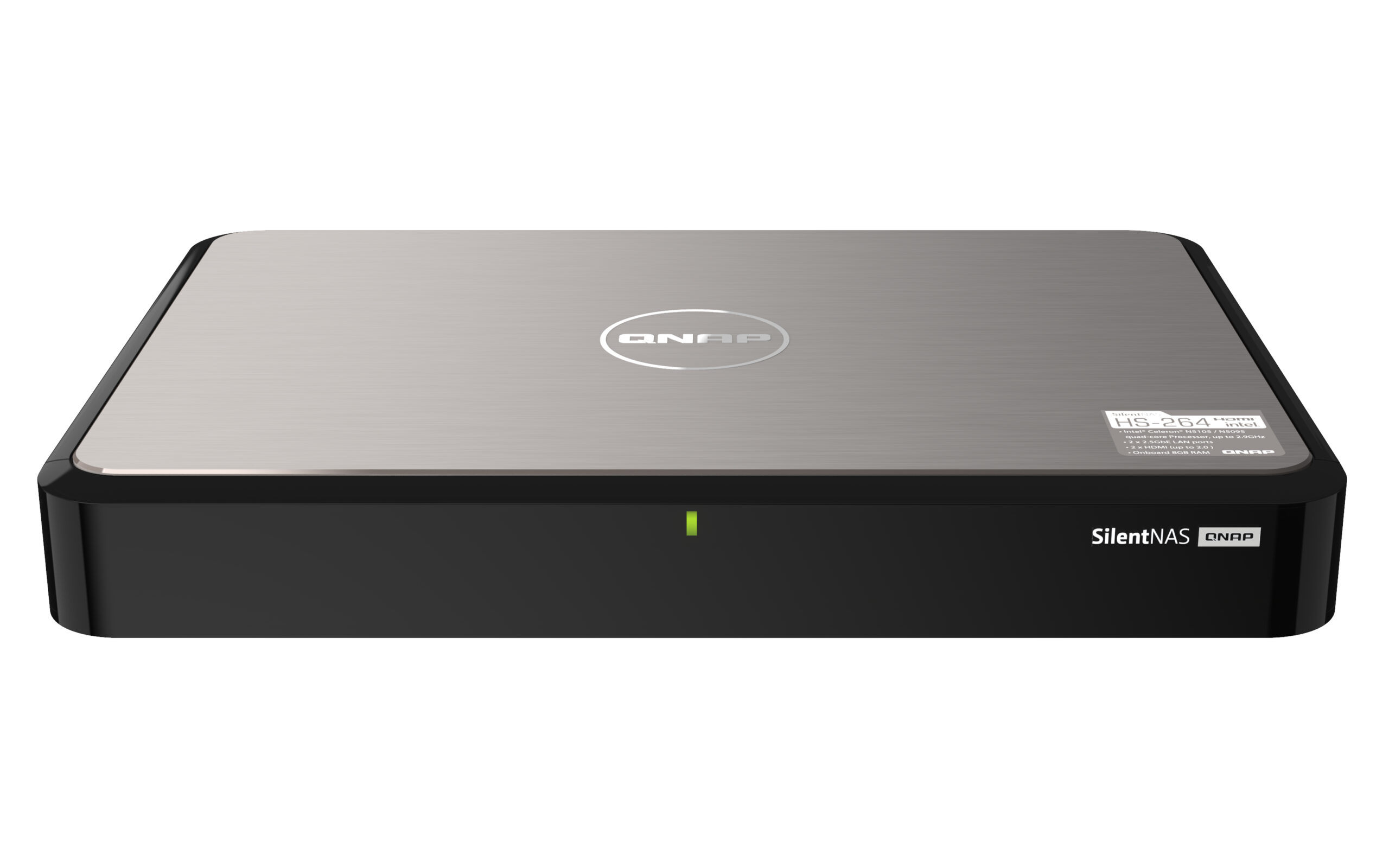 QNAP HS-264 NAS Desktop Intel® Celeron® N5105 8 GB 0 TB QNAP Turbo System Zwart