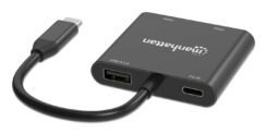 Manhattan USB-C naar dual HDMI & USB-A adapter, Dubbele 4K@30Hz of enkele 4K@60Hz, USB-A 480 Mbps (USB 2.0), Power Delivery 100W doorvoer, kabel 15 cm, zwart, 3 jaar garantie - Afbeelding 11