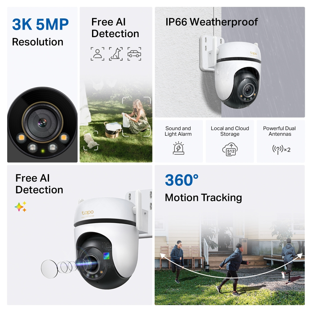 TP-Link TAPO C530WS bewakingscamera Torentje IP-beveiligingscamera Buiten 2880 x 1620 Pixels Muur - Afbeelding 6