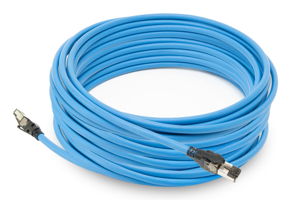 ACT Blauw 50 meter S/FTP CAT6A B2ca PoE++ 100W solid prefab installatiekabel, RJ45 male – male - Afbeelding 3
