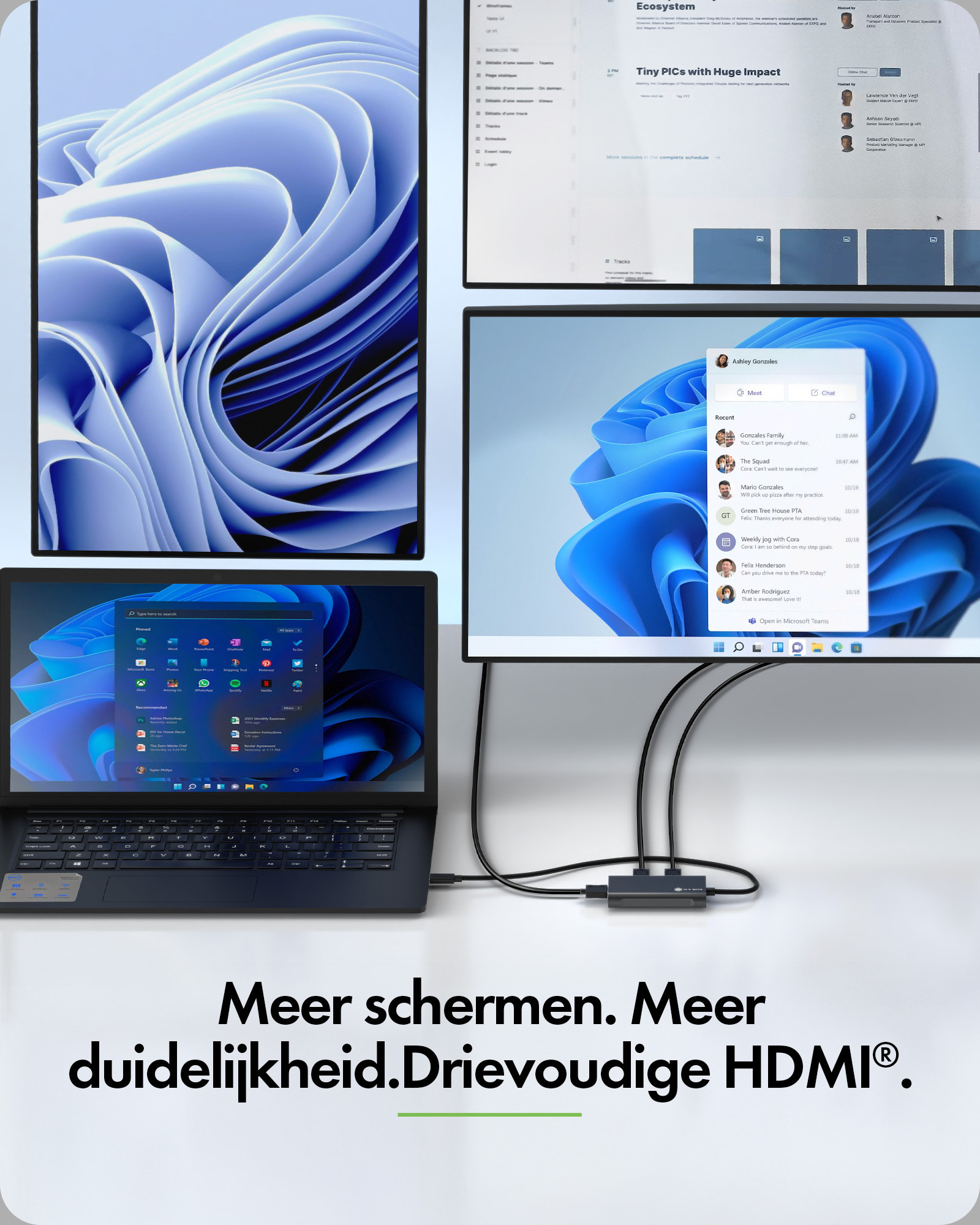 ICY BOX Adapter voor USB Type-C naar 3x HDMI - Afbeelding 3
