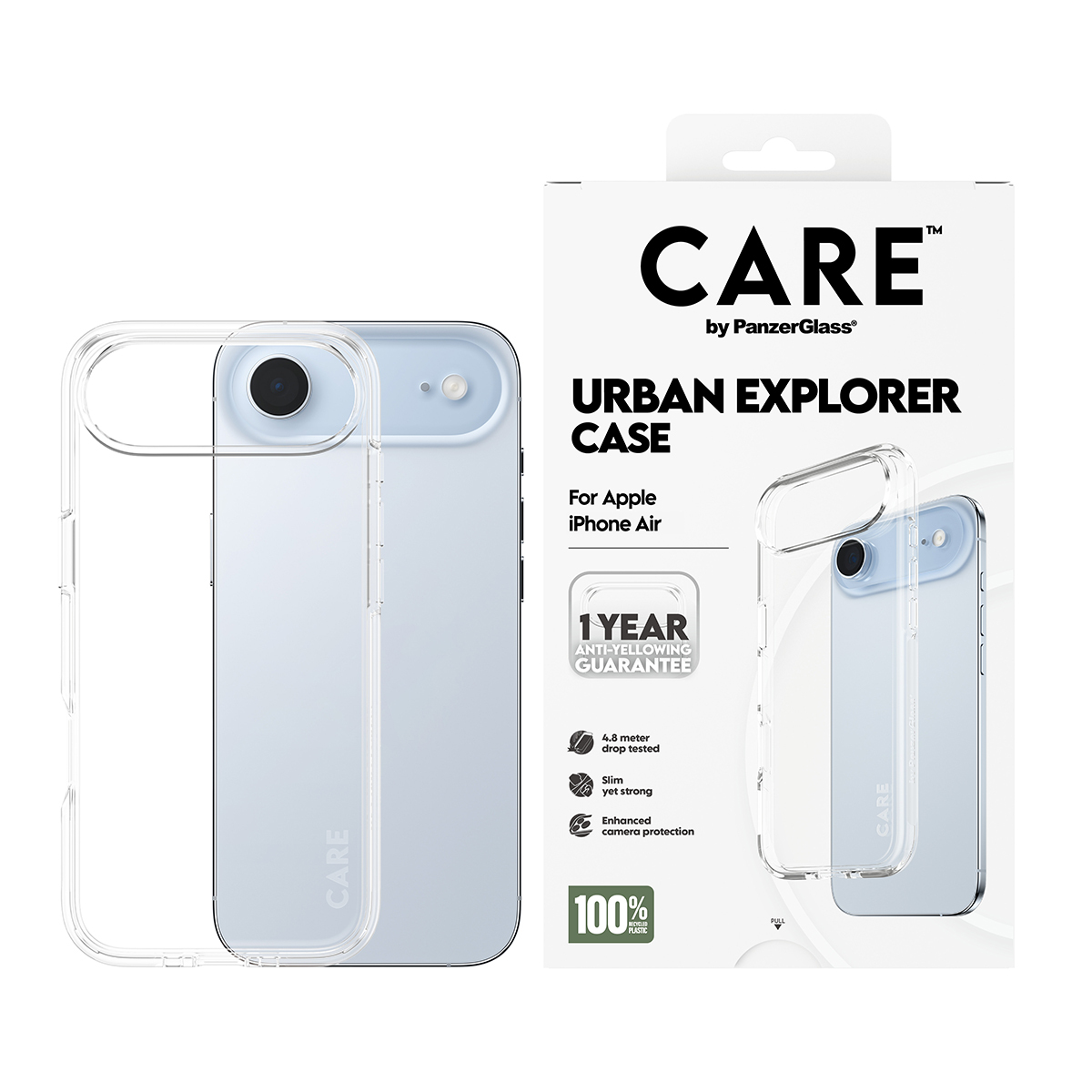 PanzerGlass CARE by ® Flagship Case Transparent Urban Explorer w. Clear Frame iPhone Air mobiele telefoon behuizingen Hoes Transparant - Afbeelding 3