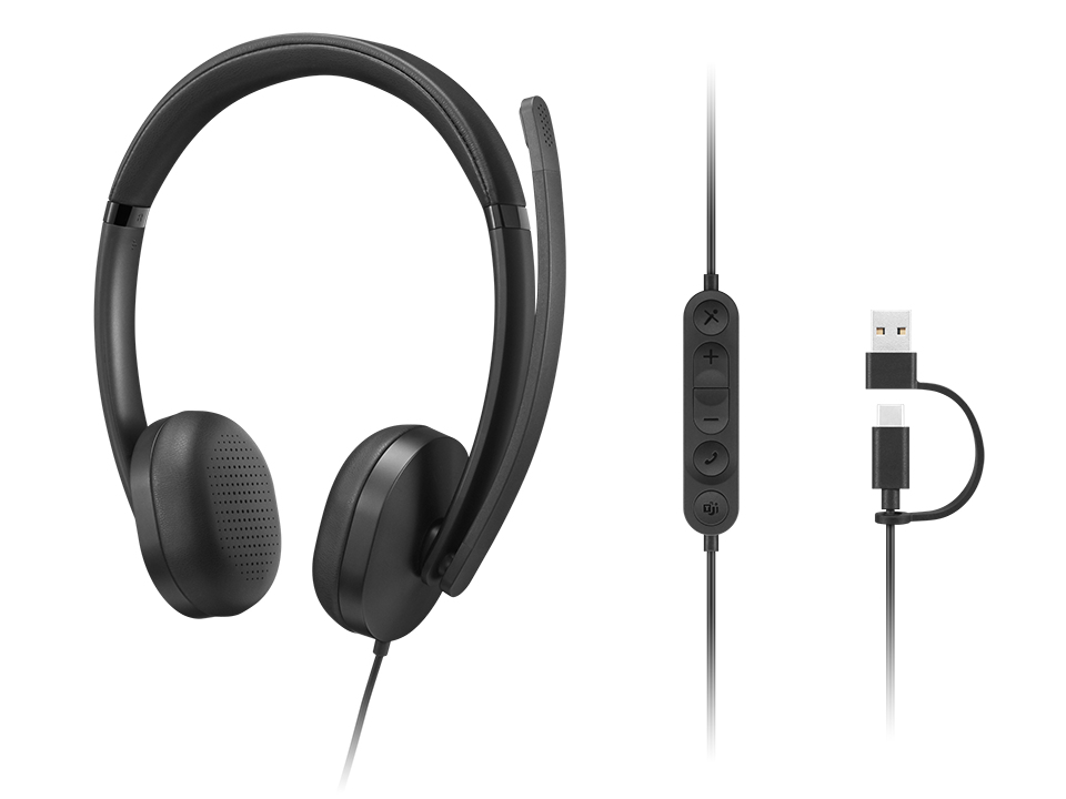 Lenovo VoIP Headset 5000 Bedraad Hoofdband Kantoor/callcenter USB Type-C Zwart - Afbeelding 7