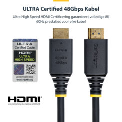 StarTech.com 1m Gecertificeerde Ultra High Speed HDMI Kabel, 8K 60Hz/4K 120Hz, HDMI 2.1 Kabel met HDR10+ / eARC, 48Gbps, 8K HDMI Kabel voor Monitor/TV/Scherm - Afbeelding 13