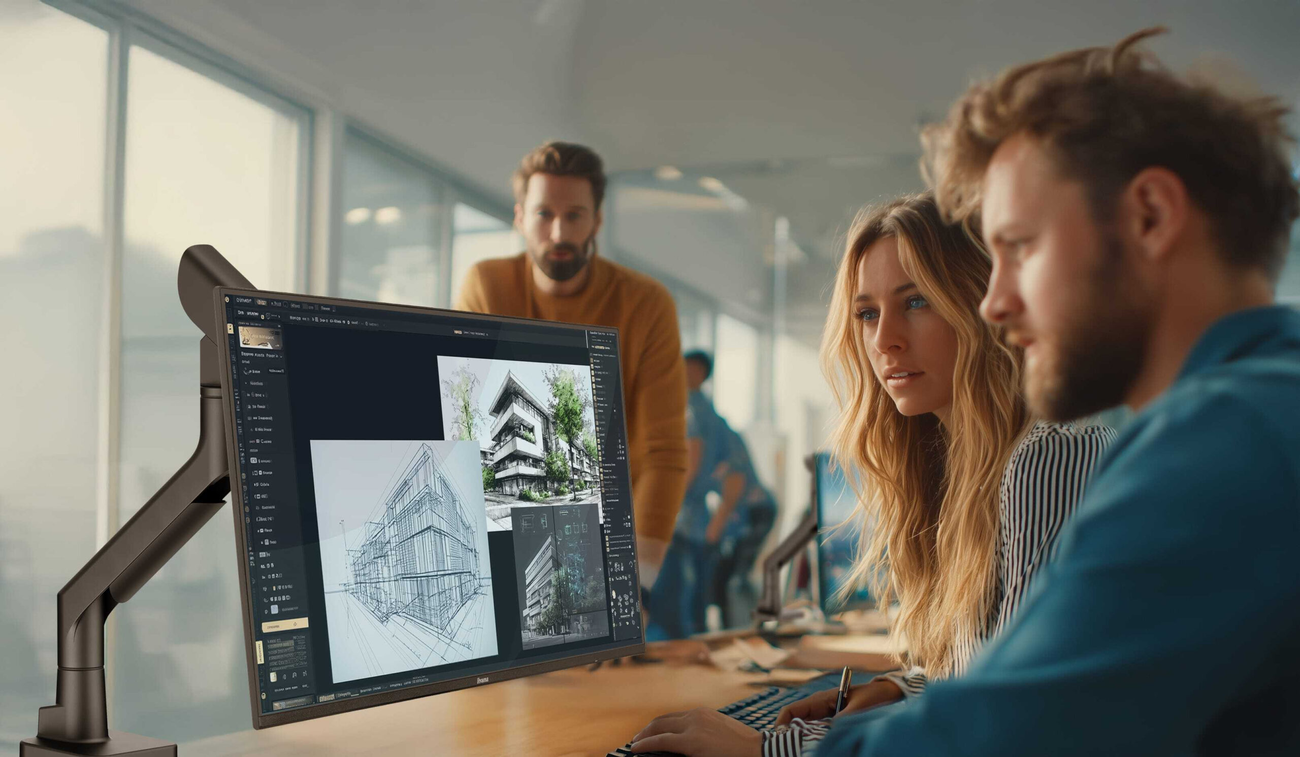 iiyama DS6001C-B1 flat panel bureau steun 124,5 cm (49") Zwart - Afbeelding 10