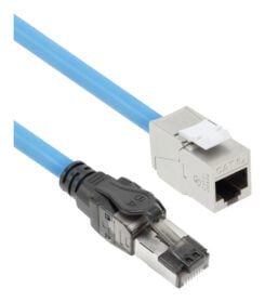 ACT Blauw 65 meter S/FTP CAT6A B2ca PoE++ 100W solid prefab installatiekabel, RJ45 male – female