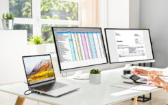 Manhattan USB-C dock/hub met kaartlezer en MST, poorten (7): Ethernet, HDMI (2× 4K@60Hz), USB-A (3×) en USB-C, met Power Delivery (PD) 100W - vereist een externe USB-C-lader (niet inbegrepen). USB-gevoed (geen externe voeding vereist) wanneer PD niet wordt gebruikt - Afbeelding 7