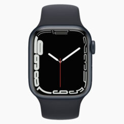Forza Refurbished Apple Watch Series 7 41 mm Aluminium zwart 4G met zwart sportbandje - Zo goed als nieuw