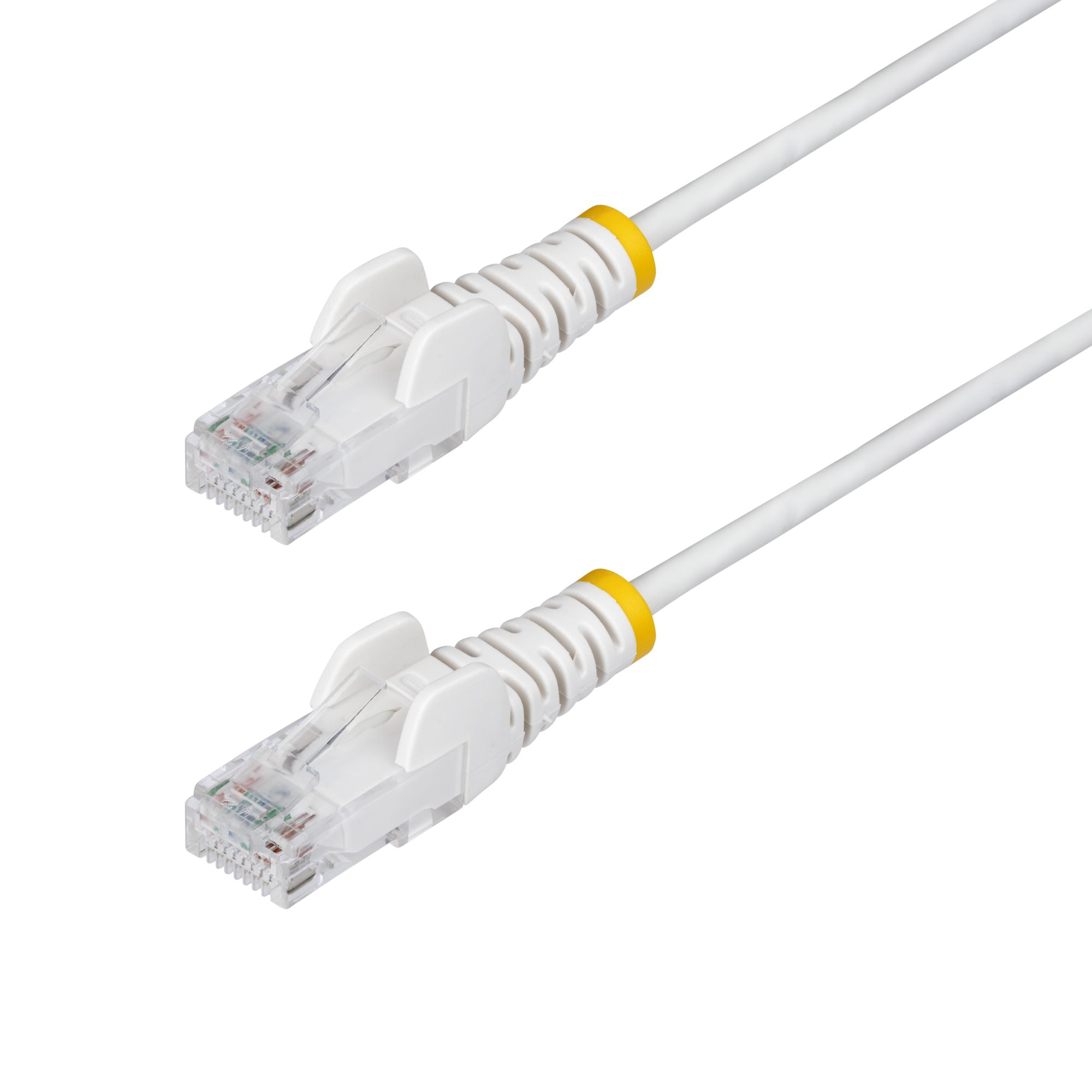 StarTech.com 2,5m Dunne CAT6 Ethernet Kabel, Wit, Snagless, 100W PoE, UTP, LSZH, 28AWG Pure Koperdraad, Slim RJ45 Netwerk Patchkabel met Trekontlasting, Fluke Getest