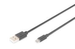 DIGITUS USB 2.0 aansluitkabel Type A -mikro B St/St 1.0m, zwart