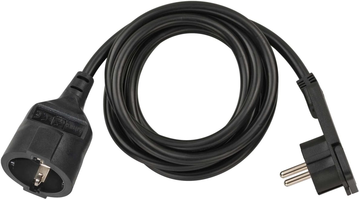 Verlängerungskabel stekkerdoos 2m H05VV-F3G1,5 zwart