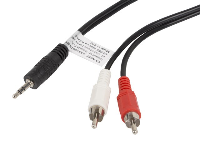 LANBERG Minijack 3.5mm(M) 3 PIN->2x RCA(CINCH)(M) Kabel 1,5m