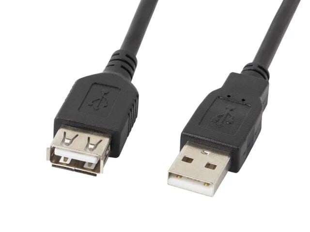 LANBERG USB-A Verlängerungskabel M/F 2.0 0,7m schwarz