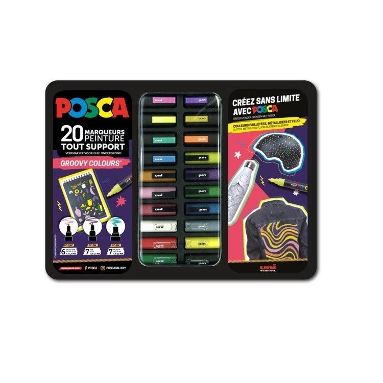 POSCA markeer stift UNI Etui Groovy Colours 20x