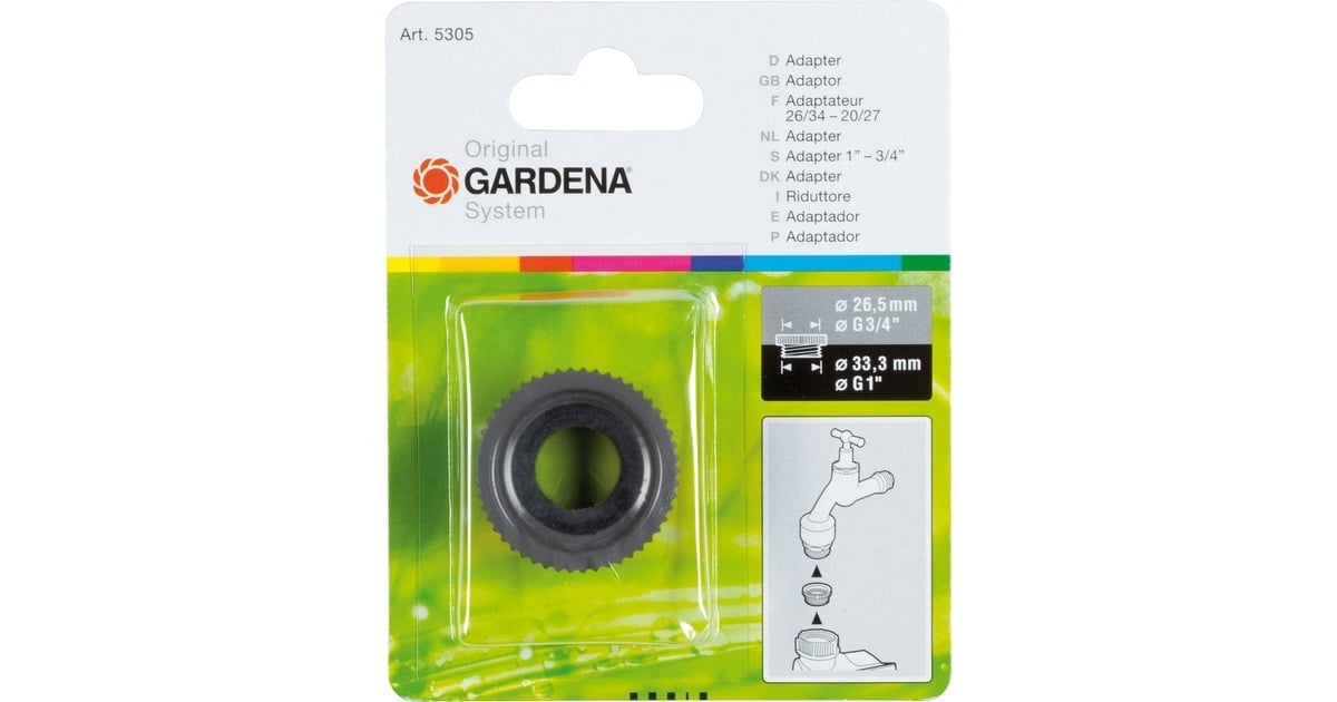 Gardena Adapter 33,3 mm (G 1) / 26,5 mm (G 3/4)