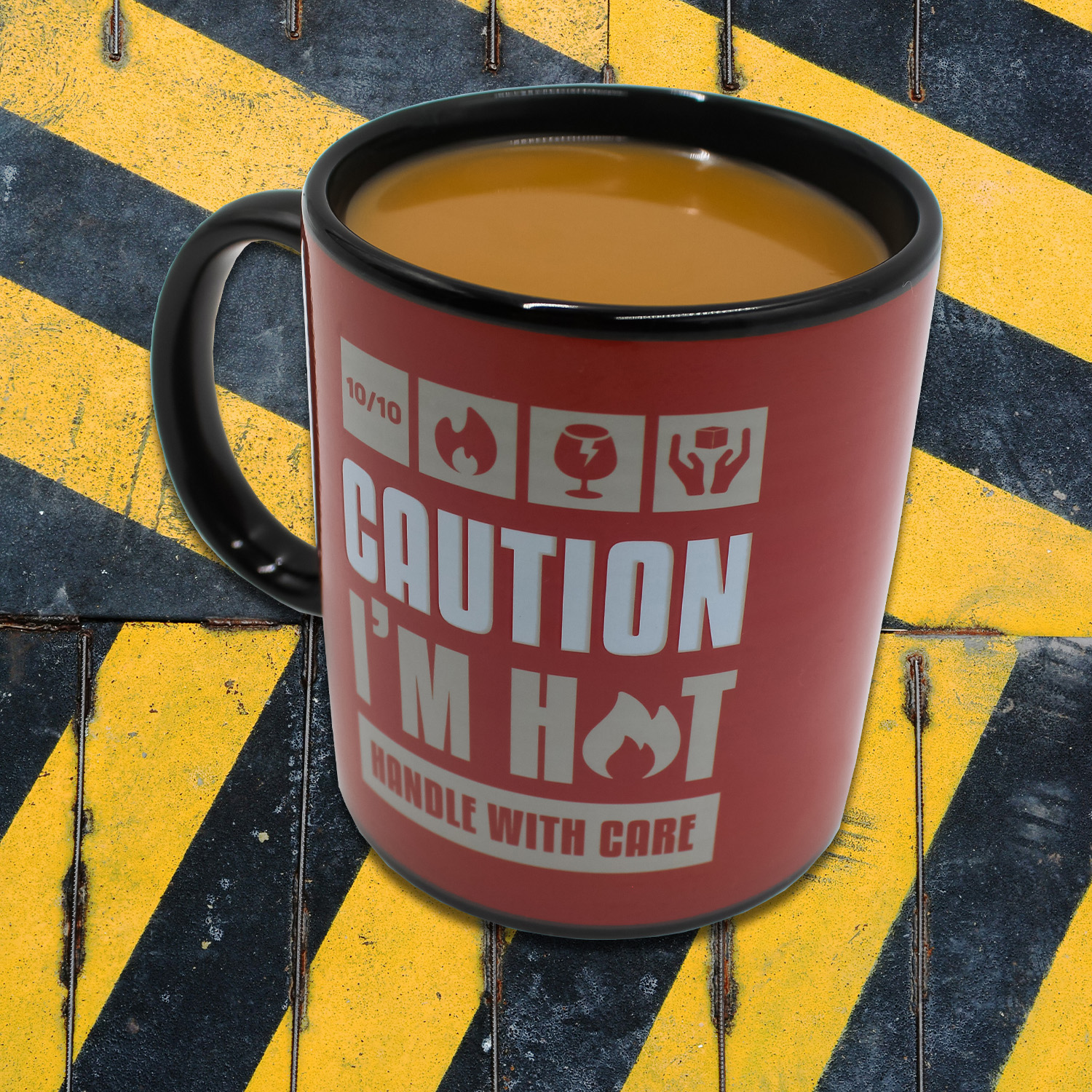 Mad Monkey - Tasse Caution I am Hot - mit Farbwechsel