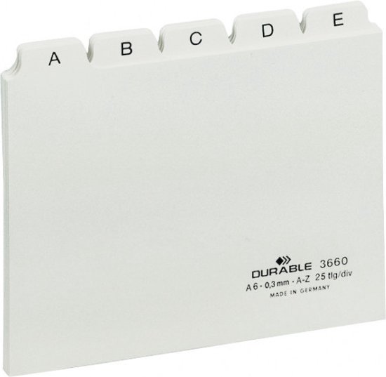 Tabkaarten A-Z met bedrukte tabs A-Z A6