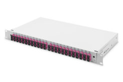 DIGITUS LWL Spleißbox 1HE bestückt 24x SC DX OM4 grijs