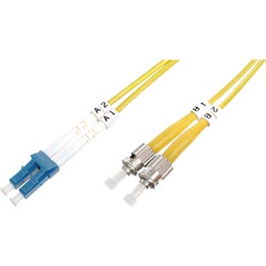 DIGITUS LWL Patchkabel LC -> ST 3.00m Singlemode Duplex OS2