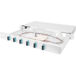 DIGITUS LWL Spleißbox 1HE bestückt 6x SC DX OM3 grijs