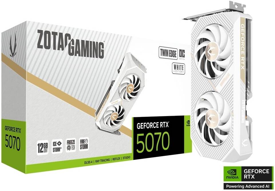 Zotac RTX 5070 Twin Edge OC White       12GB GDDR7 HDMI 3xDP