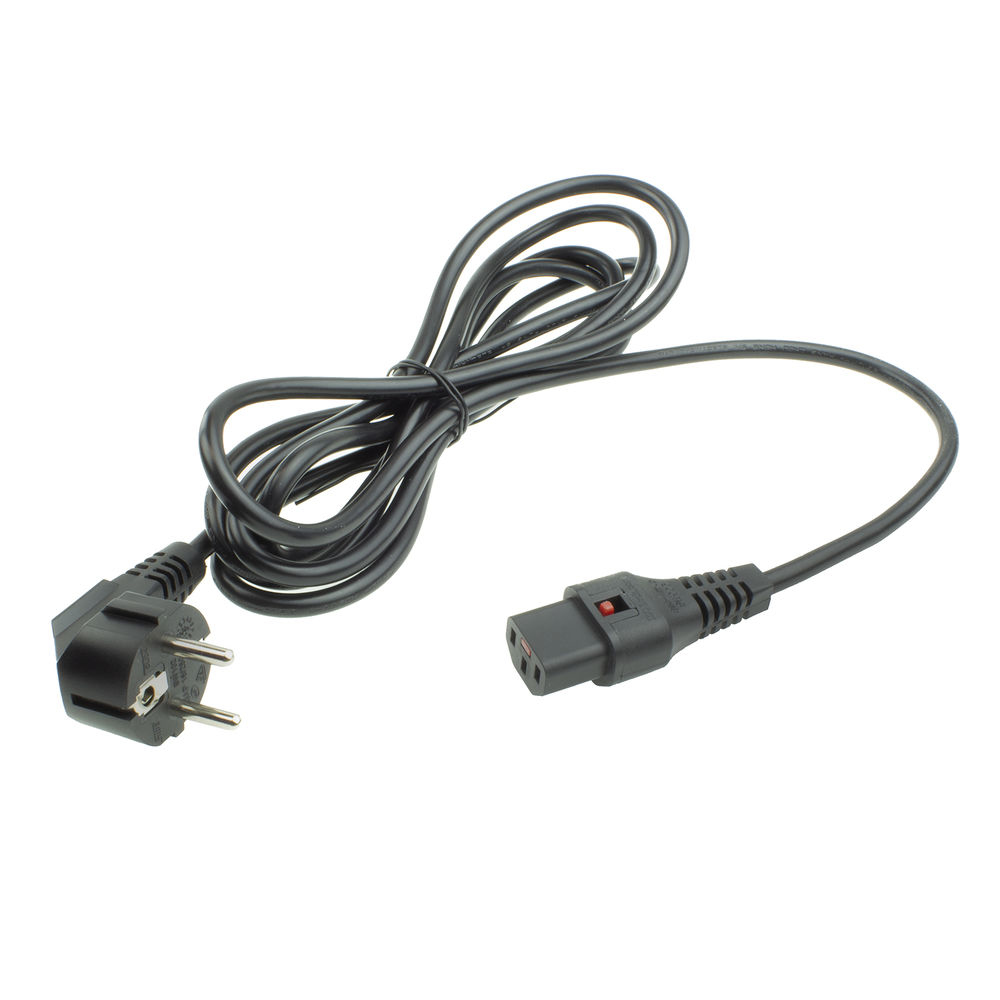 ACT Netsnoer CEE 7/7 male (haaks) - C13 IEC Lock zwart 5 m, EL269S - Afbeelding 3