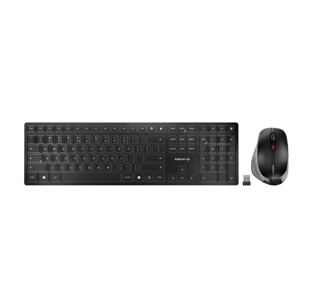 CHERRY DW 9500 SLIM toetsenbord Inclusief muis Universeel RF-draadloos + Bluetooth QWERTY Spaans Zwart, Grijs - Afbeelding 2