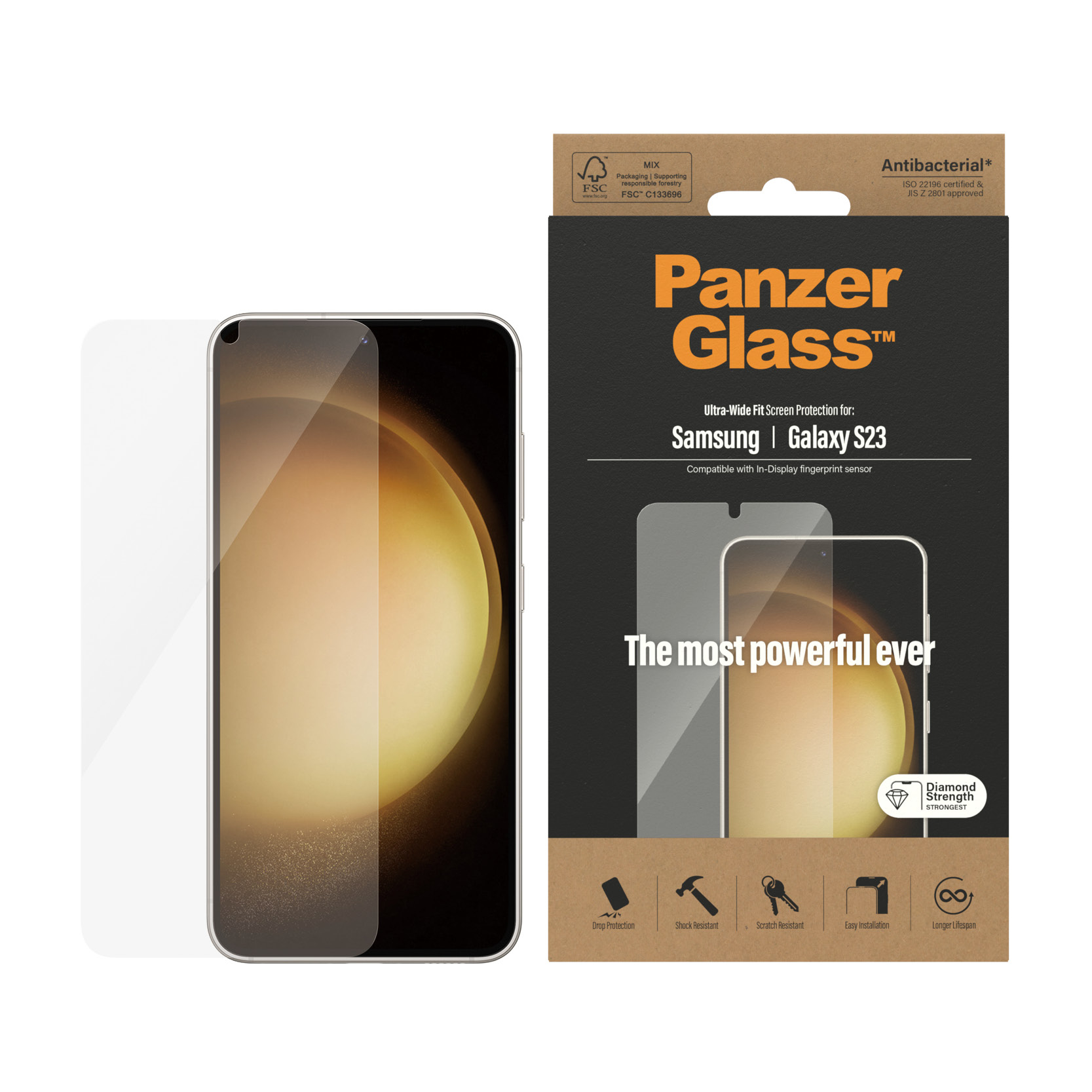 PanzerGlass ® Screen Protector Samsung Galaxy S23 | Ultra-Wide Fit Doorzichtige schermbeschermer 1 stuk(s) - Afbeelding 3