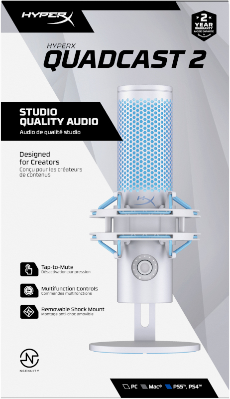 HyperX QuadCast 2 - USB-microfoon (Frost) - Afbeelding 14