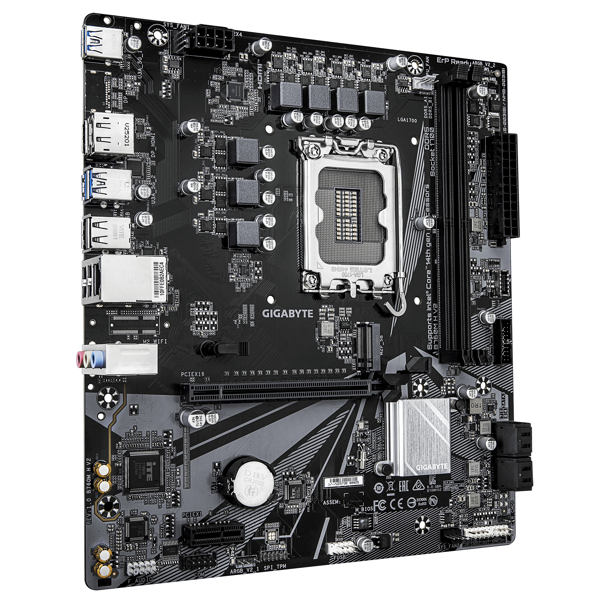 GIGABYTE B760M H V2 moederbord Intel B760 Express LGA 1700 micro ATX - Afbeelding 4