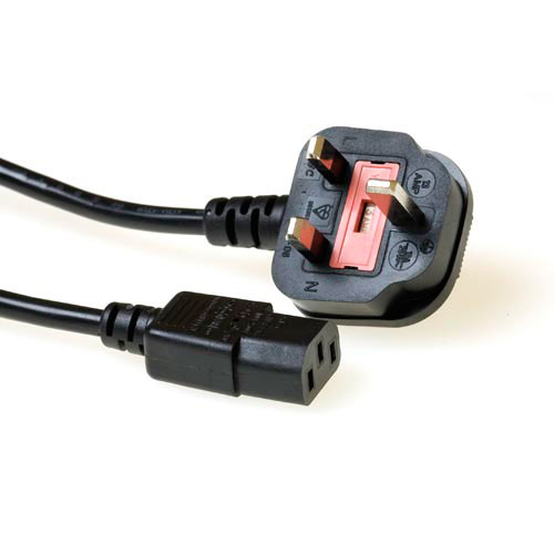 ACT Netsnoer UK connector - C13 zwart 2,5 m - Afbeelding 2