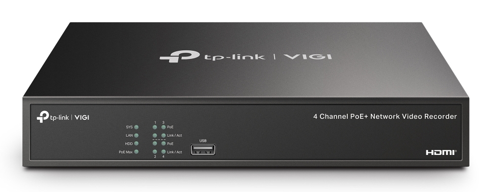 TP-Link VIGI NVR1004H-4P-2TB Zwart - Afbeelding 3