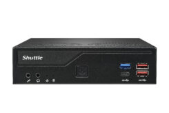 Shuttle Slim PC DH770 , S1700, 2x HDMI, 2x DP , 2x 2.5G LAN, 2x COM, 8x USB, 1x 2.5", 2x M.2, 24/7 permanent gebruik, incl. VESA
