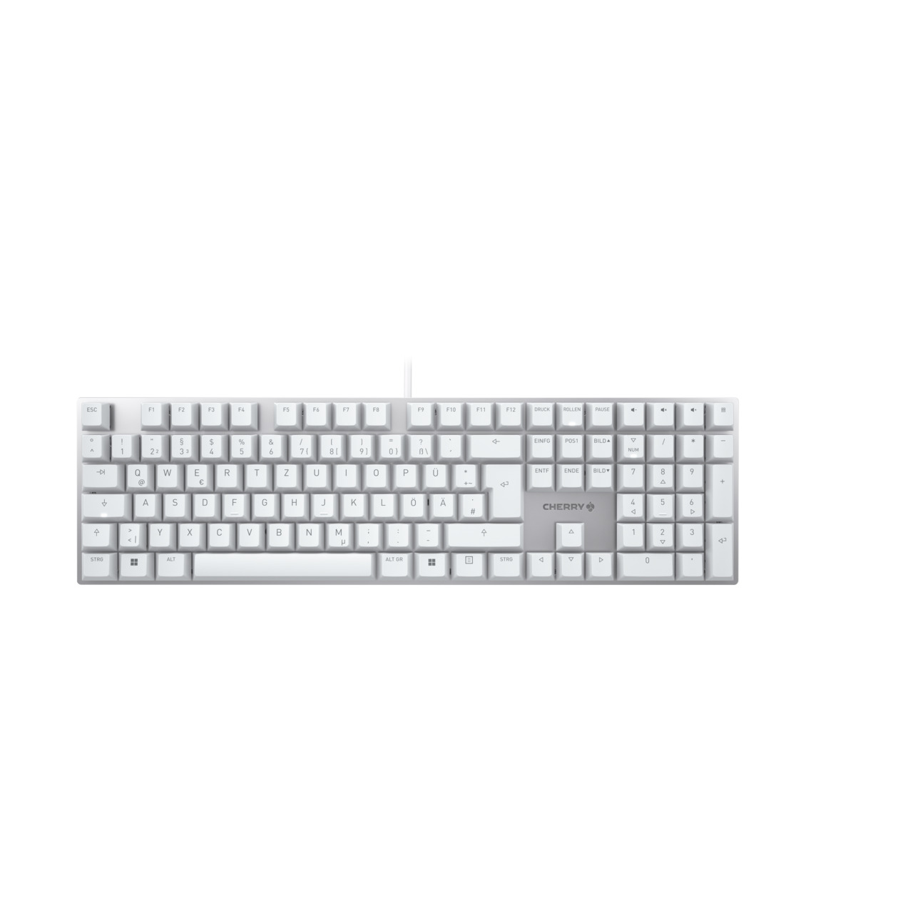 CHERRY KC 200 MX toetsenbord Universeel USB QWERTZ Duits Zilver, Wit - Afbeelding 2